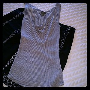 Ann Taylor silver silk tank